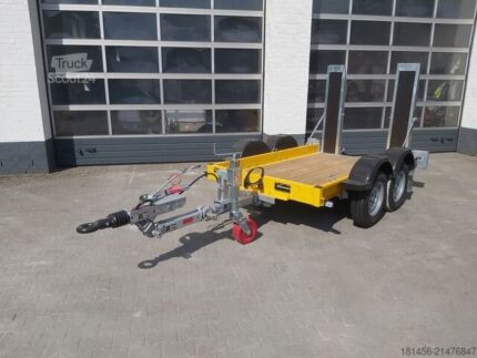 Geräteanhänger trailershop Baumaschinenanhänger mit verstellbarer Höhe, Tragfähigkeit 1850 kg